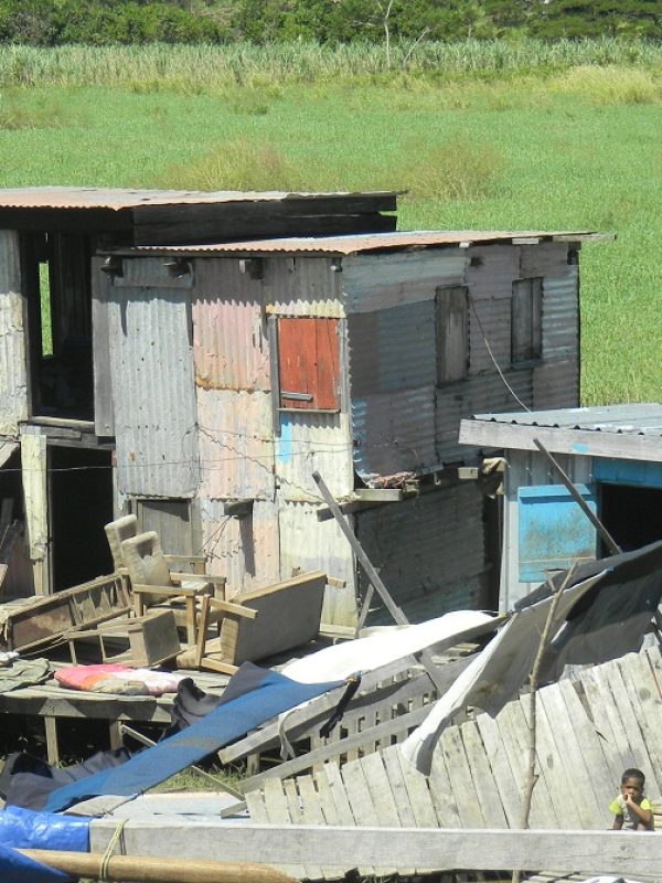 Flood affected homes along queens road