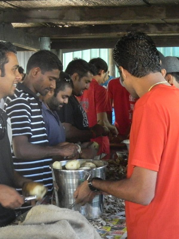 LGSA youths helping in food preparation